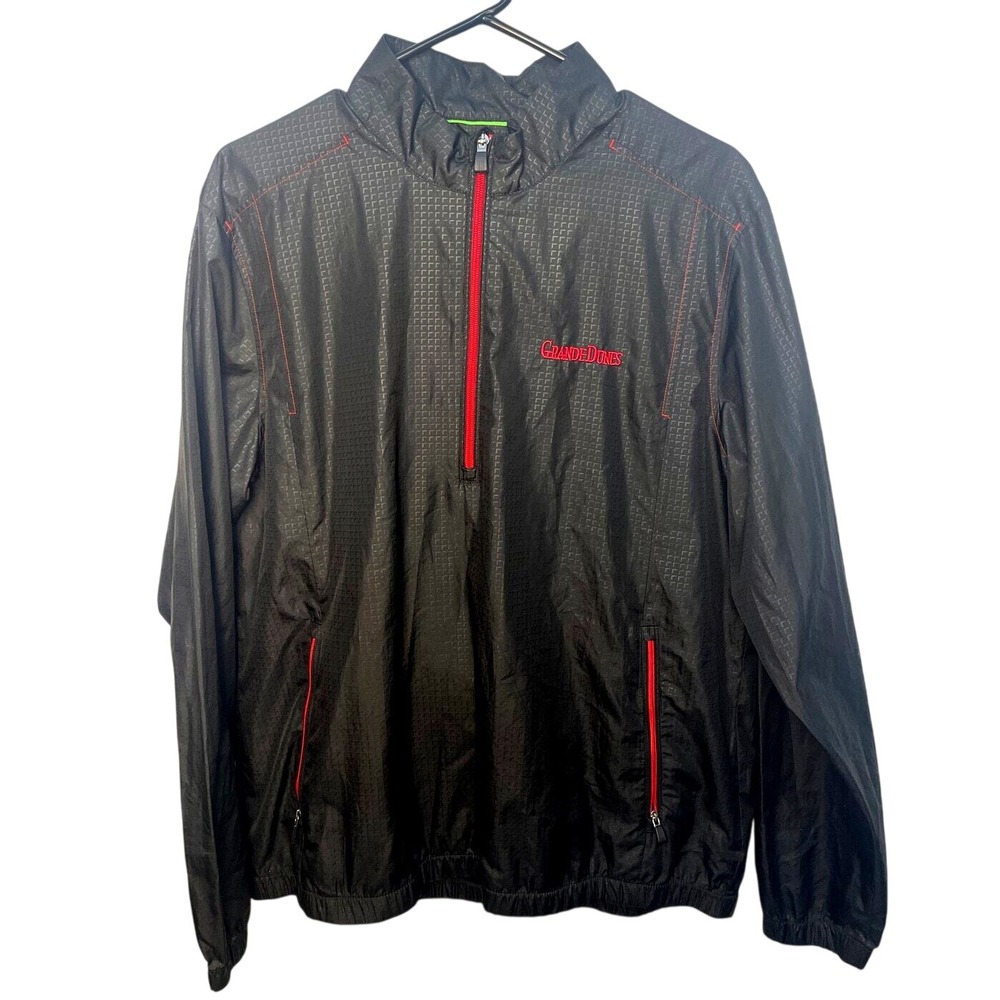 Adidas Golf ClimaProof Mens Quarter Zip Windbreaker Black Grande Dunes Z12893 M